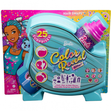 HBG41 Кукла-сюрприз Barbie Color Reveal Блеск с аксессуарами